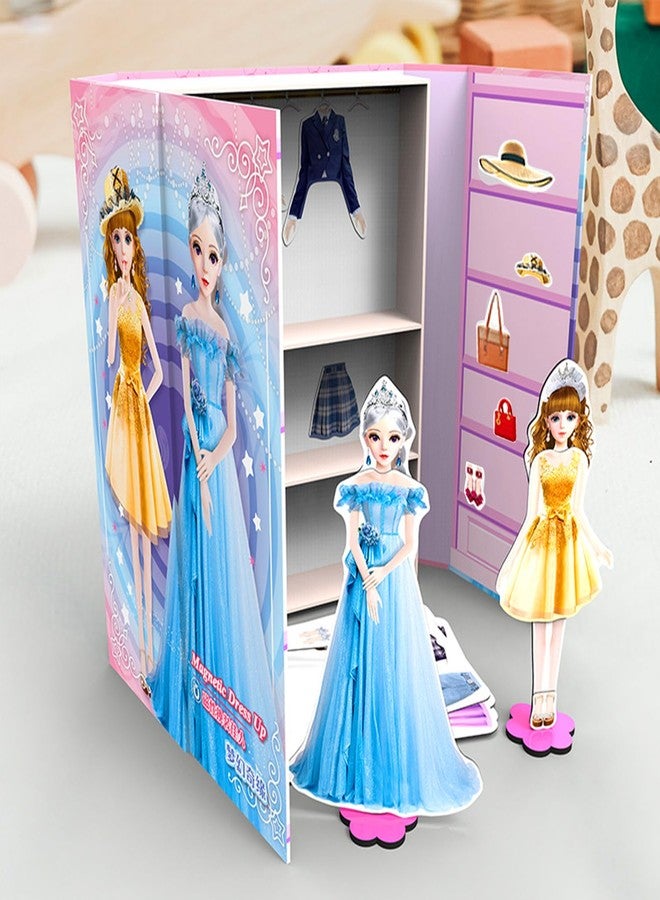 Daniel Axel Magnetic Dress Up Paper Doll Pretend Play Game Toys,Dollhouse Magnet People Clothes Puzzles Development for 3+ Year Old Girls Toddler,Preschool Learning Created Imagine Birthday Gift (C Set) - Image 3